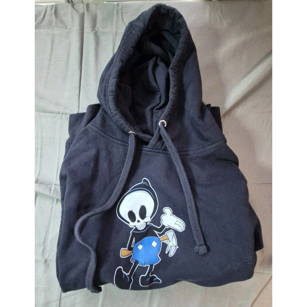 Blind Skateboards Reaper Skeleton Hoodie Mens Size Medium Dark Navy Drawstring